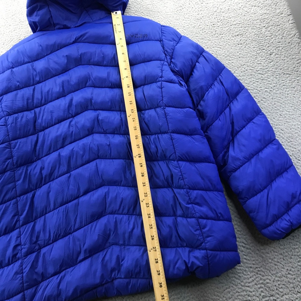 Spyder Jacket Men Large Blue Puffer Thermo Hydro Pro Web Insulated Hood Gorpcore - Picture 12 of 16